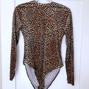 Velvet cheetah print bodysuit